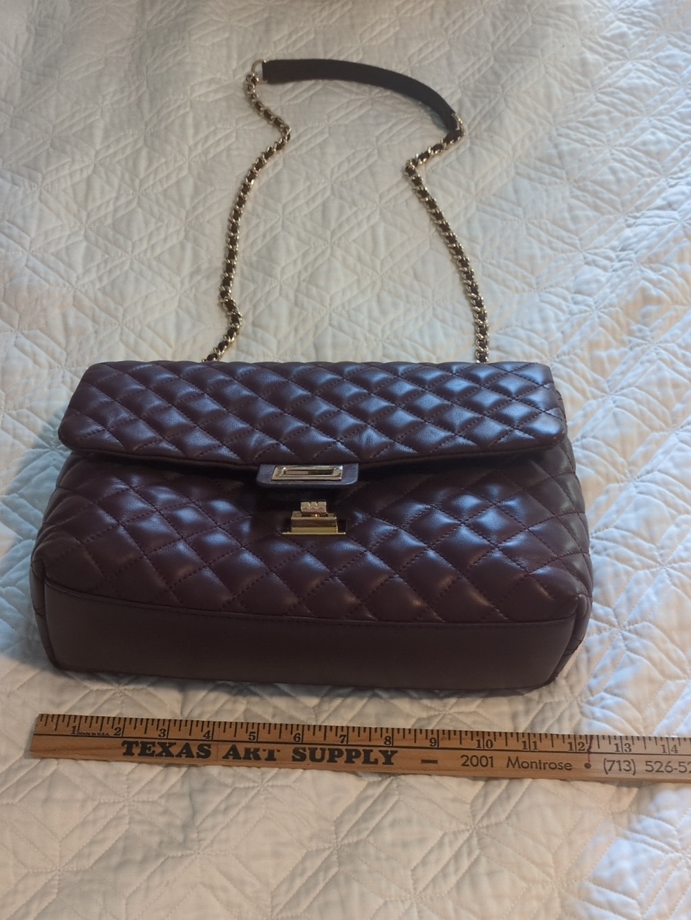 G By Giuliana Lamb Quilted Leather Shoulder Bag - Deep Plum